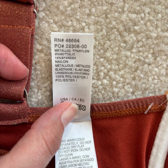 Barefoot Miss of California Copper Bikini Top Light Padding - Size S - NWOT - Picture 5 of 6